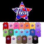 Pet Dog & Cat Screen Printed Shirt for Small to Medium Pets (Sizes XS-XL), "Texas Patriotic Tie Dye"