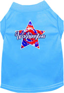 Pet Dog & Cat Screen Printed Shirt for Small to Medium Pets (Sizes XS-XL), "Washington Patriotic Tie Dye"