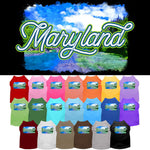 Pet Dog & Cat Screen Printed Shirt for Medium to Large Pets (Sizes 2XL-6XL), "Maryland Summer"