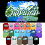 Pet Dog & Cat Screen Printed Shirt for Medium to Large Pets (Sizes 2XL-6XL), "Colorado Summer"