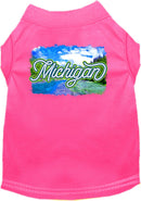 Pet Dog & Cat Screen Printed Shirt for Medium to Large Pets (Sizes 2XL-6XL), "Michigan Summer"