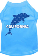 Pet Dog & Cat Screen Printed Shirt for Small to Medium Pets (Sizes XS-XL), "California Blue Dolphins"