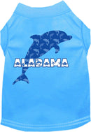 Pet Dog & Cat Screen Printed Shirt for Small to Medium Pets (Sizes XS-XL), "Alabama Blue Dolphins"