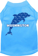 Pet Dog & Cat Screen Printed Shirt for Medium to Large Pets (Sizes 2XL-6XL), "Washington Blue Dolphins"