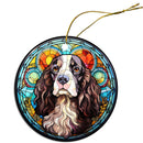 Dog Breed Christmas Ornament Stained Glass Style, "English Springer Spaniel"