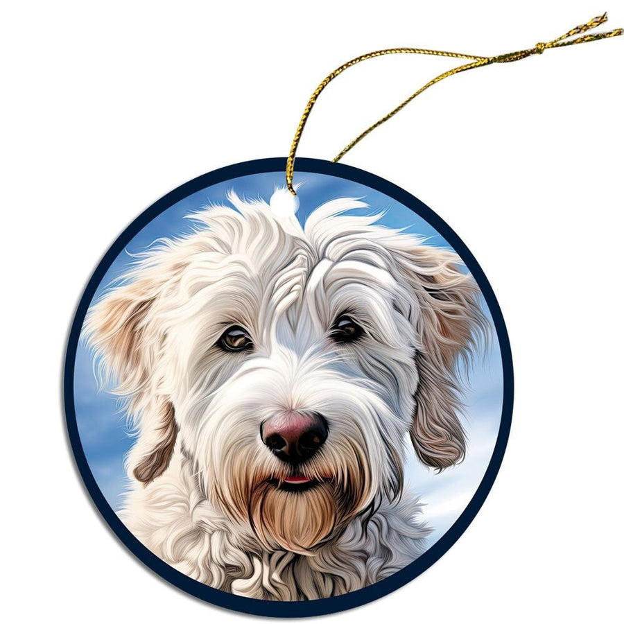 Dog Breed Specific Round Christmas Ornament, 