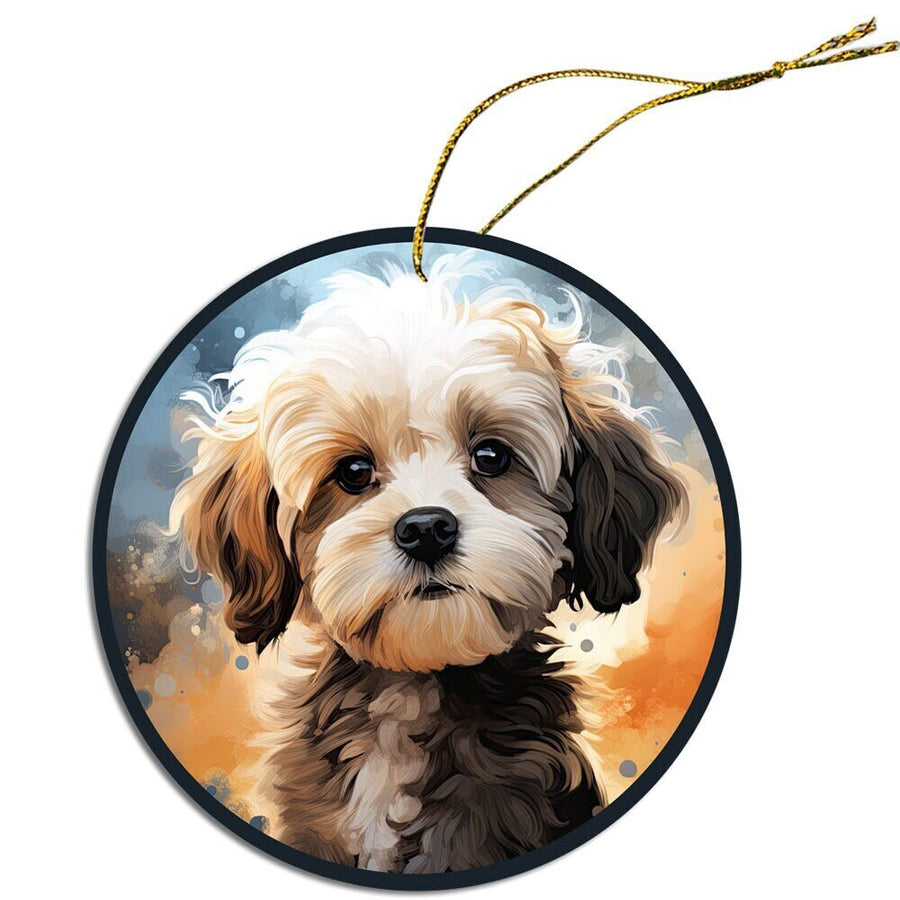 Dog Breed Specific Round Christmas Ornament, 