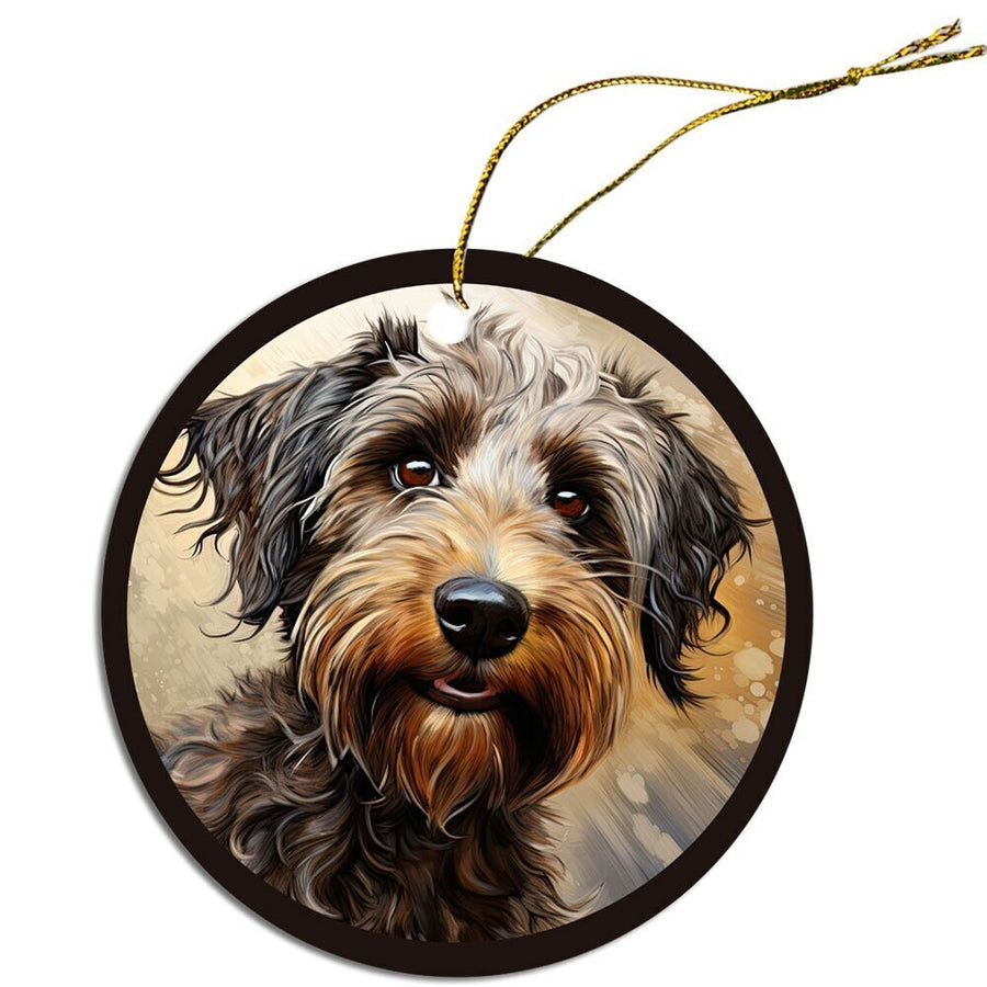 Dog Breed Specific Round Christmas Ornament, 