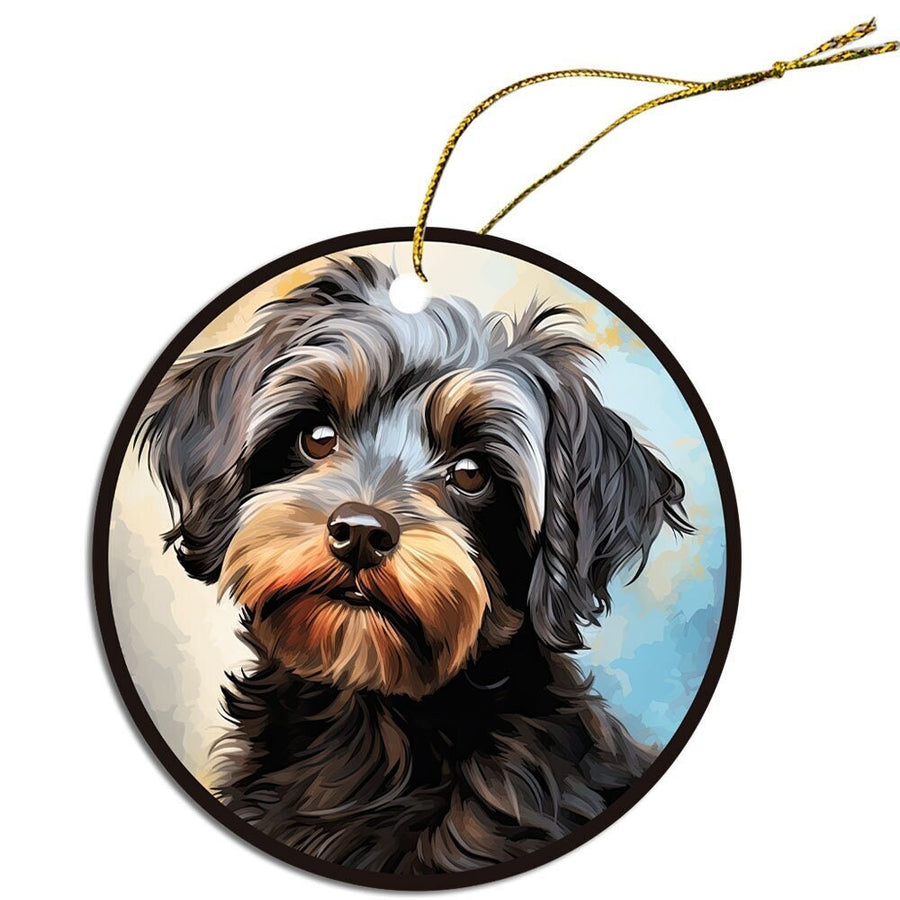 Dog Breed Specific Round Christmas Ornament, 