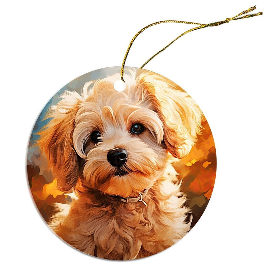 Dog Breed Specific Round Christmas Ornament, 