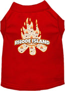 Pet Dog & Cat Screen Printed Shirt for Medium to Large Pets (Sizes 2XL-6XL), "Rhode Island Around The Campfire"