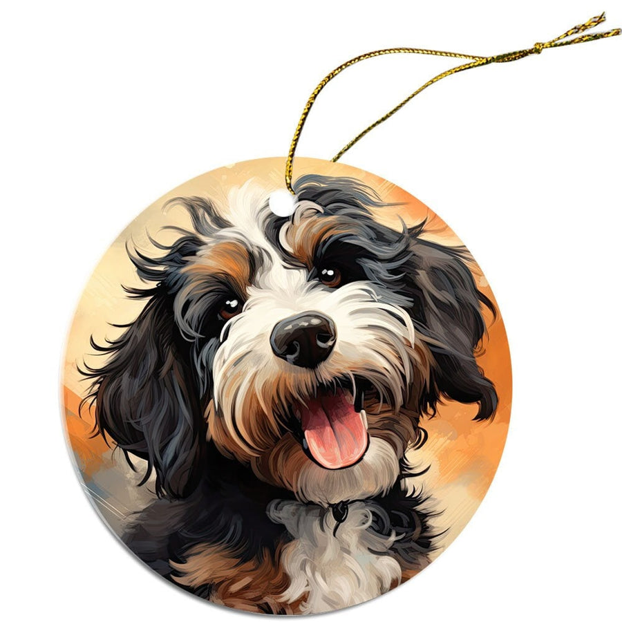 Dog Breed Specific Round Christmas Ornament, 