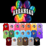 Pet Dog & Cat Screen Printed Shirt for Medium to Large Pets (Sizes 2XL-6XL), "Arkansas Bright Tie Dye"