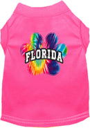 Pet Dog & Cat Screen Printed Shirt for Medium to Large Pets (Sizes 2XL-6XL), "Florida Bright Tie Dye"