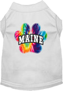 Pet Dog & Cat Screen Printed Shirt for Small to Medium Pets (Sizes XS-XL), "Maine Bright Tie Dye"