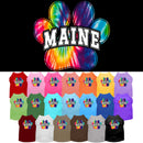 Pet Dog & Cat Screen Printed Shirt for Small to Medium Pets (Sizes XS-XL), "Maine Bright Tie Dye"