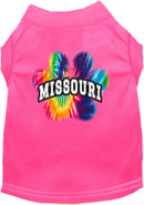 Pet Dog & Cat Screen Printed Shirt for Small to Medium Pets (Sizes XS-XL), "Missouri Bright Tie Dye"