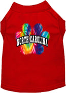 Pet Dog & Cat Screen Printed Shirt for Medium to Large Pets (Sizes 2XL-6XL), "North Carolina Bright Tie Dye"