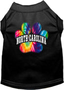 Pet Dog & Cat Screen Printed Shirt for Medium to Large Pets (Sizes 2XL-6XL), "North Carolina Bright Tie Dye"