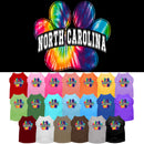 Pet Dog & Cat Screen Printed Shirt for Medium to Large Pets (Sizes 2XL-6XL), "North Carolina Bright Tie Dye"