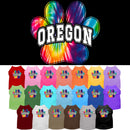 Pet Dog & Cat Screen Printed Shirt for Small to Medium Pets (Sizes XS-XL), "Oregon Bright Tie Dye"