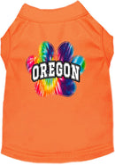 Pet Dog & Cat Screen Printed Shirt for Small to Medium Pets (Sizes XS-XL), "Oregon Bright Tie Dye"