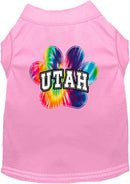 Pet Dog & Cat Screen Printed Shirt for Small to Medium Pets (Sizes XS-XL), "Utah Bright Tie Dye"