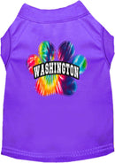 Pet Dog & Cat Screen Printed Shirt for Medium to Large Pets (Sizes 2XL-6XL), "Washington Bright Tie Dye"