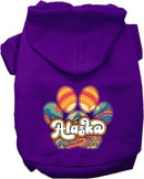 Pet Dog & Cat Screen Printed Hoodie for Medium to Large Pets (Sizes 2XL-6XL), "Alaska Groovy Summit"