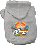 Pet Dog & Cat Screen Printed Hoodie for Medium to Large Pets (Sizes 2XL-6XL), "Michigan Groovy Summit"