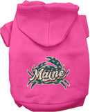 Pet Dog & Cat Screen Printed Hoodie for Medium to Large Pets (Sizes 2XL-6XL), "Maine Retro Crabs"