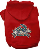 Pet Dog & Cat Screen Printed Hoodie for Medium to Large Pets (Sizes 2XL-6XL), "Mississippi Retro Crabs"