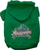 Pet Dog & Cat Screen Printed Hoodie for Medium to Large Pets (Sizes 2XL-6XL), "Mississippi Retro Crabs"