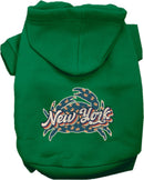 Pet Dog & Cat Screen Printed Hoodie for Small to Medium Pets (Sizes XS-XL), "New York Retro Crabs"