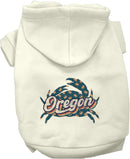 Pet Dog & Cat Screen Printed Hoodie for Medium to Large Pets (Sizes 2XL-6XL), "Oregon Retro Crabs"