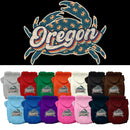 Pet Dog & Cat Screen Printed Hoodie for Medium to Large Pets (Sizes 2XL-6XL), "Oregon Retro Crabs"