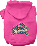 Pet Dog & Cat Screen Printed Hoodie for Medium to Large Pets (Sizes 2XL-6XL), "Virginia Retro Crabs"