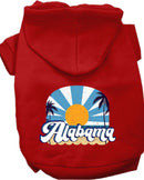 Pet Dog & Cat Screen Printed Hoodie for Medium to Large Pets (Sizes 2XL-6XL), "Alabama Coast"