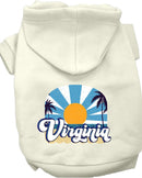 Pet Dog & Cat Screen Printed Hoodie for Medium to Large Pets (Sizes 2XL-6XL), "Virginia Coast"