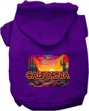 Pet Dog & Cat Screen Printed Hoodie for Medium to Large Pets (Sizes 2XL-6XL), "California Neon Desert"