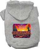 Pet Dog & Cat Screen Printed Hoodie for Medium to Large Pets (Sizes 2XL-6XL), "California Neon Desert"