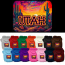 Pet Dog & Cat Screen Printed Hoodie for Medium to Large Pets (Sizes 2XL-6XL), "Utah Neon Desert"