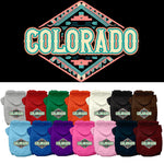 Pet Dog & Cat Screen Printed Hoodie for Medium to Large Pets (Sizes 2XL-6XL), "Colorado Peach Aztec"