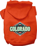 Pet Dog & Cat Screen Printed Hoodie for Medium to Large Pets (Sizes 2XL-6XL), "Colorado Peach Aztec"