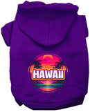 Pet Dog & Cat Screen Printed Hoodie for Small to Medium Pets (Sizes XS-XL), "Hawaii Neon Beach Sunset"