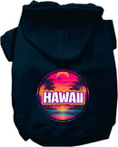 Pet Dog & Cat Screen Printed Hoodie for Medium to Large Pets (Sizes 2XL-6XL), "Hawaii Neon Beach Sunset"