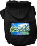 Pet Dog & Cat Screen Printed Hoodie for Medium to Large Pets (Sizes 2XL-6XL), "Colorado Summer"