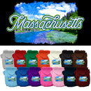 Pet Dog & Cat Screen Printed Hoodie for Medium to Large Pets (Sizes 2XL-6XL), "Massachusetts Summer"