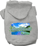 Pet Dog & Cat Screen Printed Hoodie for Medium to Large Pets (Sizes 2XL-6XL), "Massachusetts Summer"