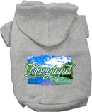 Pet Dog & Cat Screen Printed Hoodie for Medium to Large Pets (Sizes 2XL-6XL), "Maryland Summer"